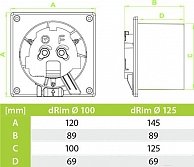 Вентилятор накладной AirRoxy dRim 100DTS-C164 серый