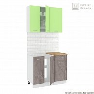Готовая кухня Кортекс-мебель Корнелия ЛИРА-лайт 1,0 Зелёный / Оникс, Марсель