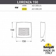 Светильник для подсветки лестниц накладной Fumagalli Lorenza AS1.000.000.WXJ1L