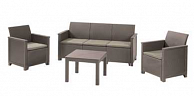 Комплект мебели Keter (2х местный диван, 2 кресла, столик)  Elodie 2 seater, капучино