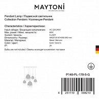 Светильник Maytoni P140-PL-170-5-G