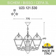 Подвесной уличный светильник  Fumagalli Cefa U23.120.S30.WXF1R