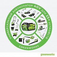 Газонокосилка GreenWorks G40LM35K2 зеленый