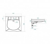 Умывальник Santek Пилот-50 с кронштейном, крепежом и сифоном 1WH301970