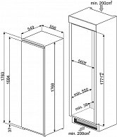 Встраиваемый  холодильник Smeg S8L174D3E