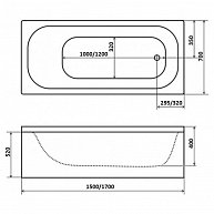 Ванна Triton Ультра 170х70 в комплекте с каркасом, экраном и сифоном