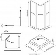 Душевой уголок Triton Вента Хром А1 90x90 (низкий поддон / стекла прозрачные)