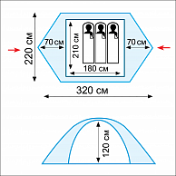 Палатка  Tramp  Scout 3 зеленый