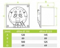 Вытяжной вентилятор AirRoxy Drim125TS C163 (красный)