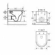 Унитаз подвесной Grossman GR-4477S безободковый с крышкой duroplast, soft-close, белый