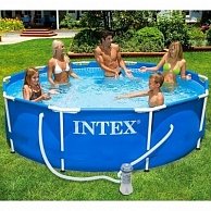 Бассейн Intex Metal Frame Beachside 28208 (305х76) (c фильтром и насосом) синий