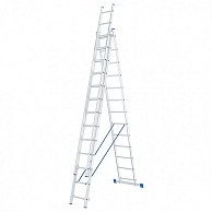 Лестница Сибртех алюминиевая, трехсекционная 3х13 ступеней