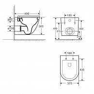 Унитаз подвесной Grossman GR-4455S безободковый с крышкой duroplast, soft-close, белый Белый