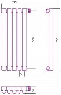 Полотенцесушитель водяной Сунержа ЭСТЕТ-1 EU50 500х225 правый 00-0311-5005