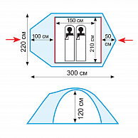 Палатка  Tramp  Mountain 2 серый