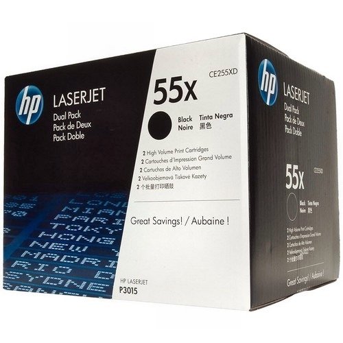 

Картридж HP 55X черный Dual Pack CE255XD, 55X черный Dual Pack CE255XD