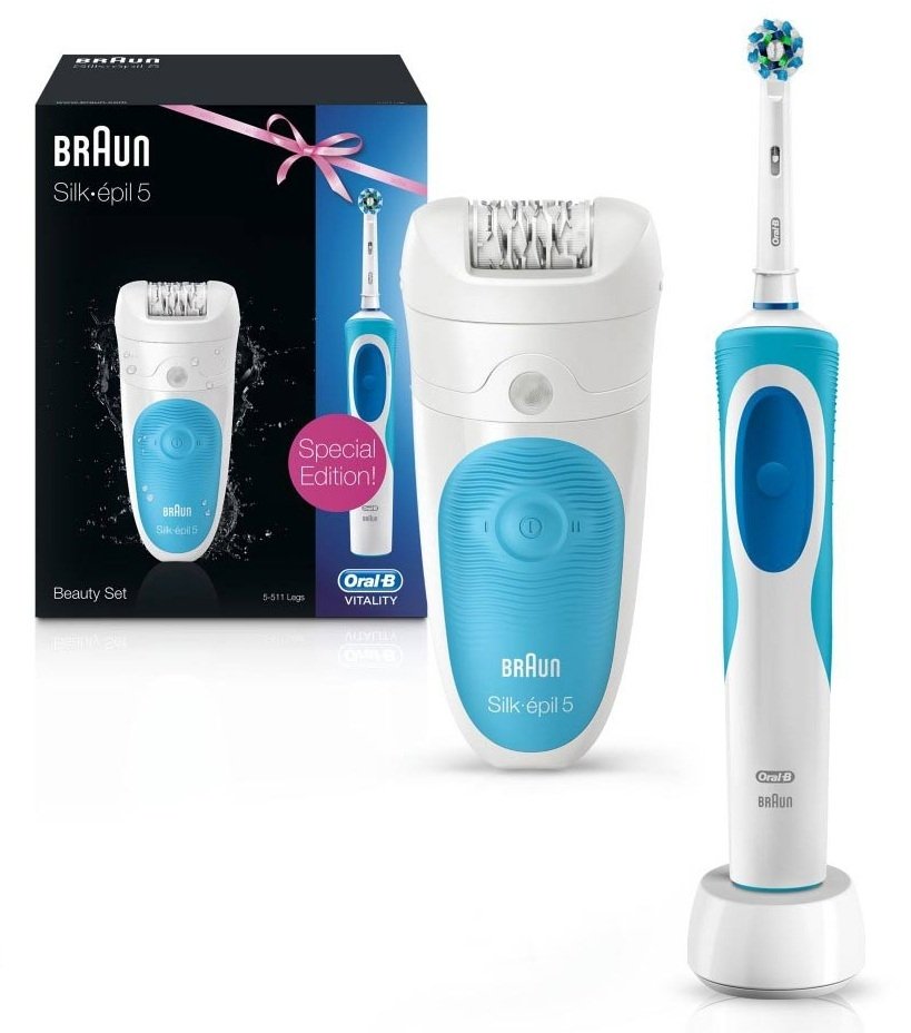 

Эпилятор Braun SE 5511 белый + Электрическая зубная щетка Oral-B Vitality, SE 5511 белый + Электрическая зубная щетка Oral-B Vitality