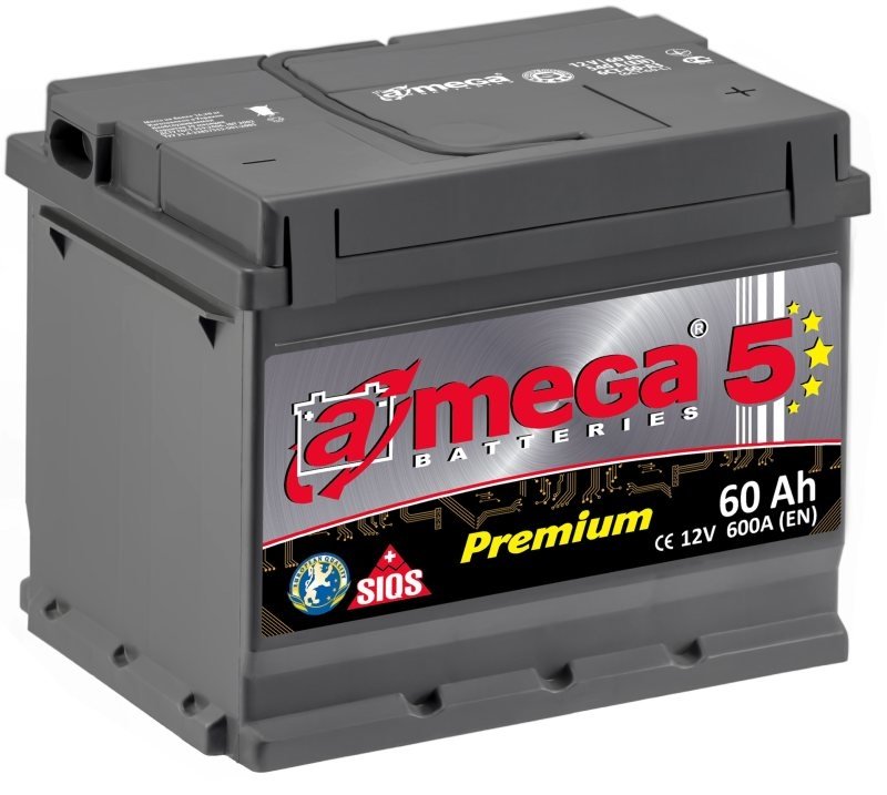 

Аккумулятор A-mega Premium 60Ah R+, Premium 60Ah R+