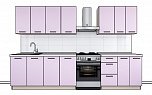 Готовая кухня Артём-Мебель Оля-Ш СН-114 без стекла (AGT) 2,6м белый/смородина