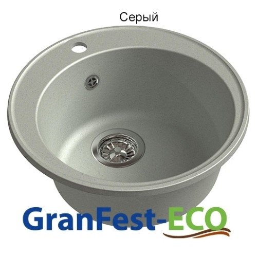 

Мойка кухонная GranFest Quarz GF-Z08 серый, Quarz GF-Z08 серый