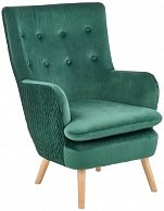 Кресло Halmar RAVEL  темно-зеленый/натуральный