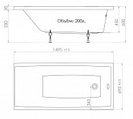 Ванна Triton Джена 150x70  с ножками, экраном и сифоном (Щ000006202)