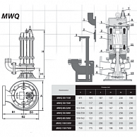 Фекальный насос MWQ 50/1500 (1,5Kw 400V)