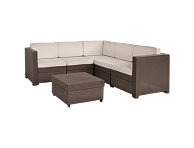 Набор уличной мебели (скамья угловая, столик) Keter PROVENCE SET+COFFEE TBL WIKBRW-STD коричневый (227777)