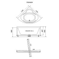 Ванна Triton Троя ЭКСТРА 1500 x 1500 мм, в комплекте с каркасом, сифоном, экраном (Щ000000901)