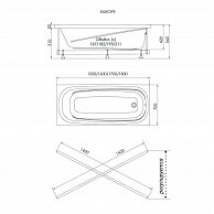 Ванна акриловая Triton Европа 180x70 с каркасом и экраном (Щ000006240)