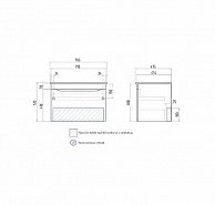 Тумба под умывальник Vigo Grani 750-0-1 дуб
