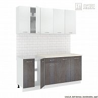 Готовая кухня Кортекс-мебель Корнелия ЛИРА-лайт 1,8 Белый / Берёза, Королевский опал