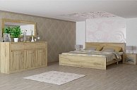 Набор мебели для жилой комнаты Интерлиния Лима-1 дуб корабельный белый Стеллаж ЛМ-СП (правый), Шкаф с раздвижной