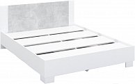 двуспальная кровать SV-мебель Аврора 160 белый, серый (ателье светлый) -