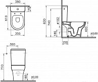 Унитаз напольный Vitra Zentrum Rim-Ex 5789B003-0075 белый