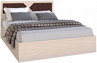 Двуспальная кровать МебельЭра Николь 1600 шимо/лиственница темная