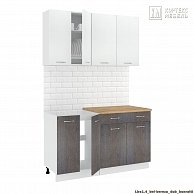 Готовая кухня Кортекс-мебель Корнелия ЛИРА-лайт 1,4 Белый / Берёза, Королевский опал