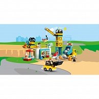 Конструктор LEGO  Duplo Town Подъемный кран и строительство   Башенный кран на стройке 10933