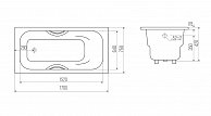 Ванна чугунная Goldman Donni 170*75 (ванна+ноги+ручки)