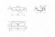 Умывальник, раковина Cersanit MODUO 60 узкая c отв. без арм., 1с  (S-UM-MOD60SL/1)