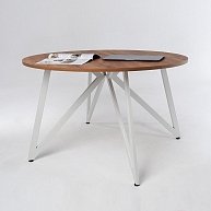 Обеденный стол Millwood Женева Л18 D90  дуб табачный Craft/металл белый