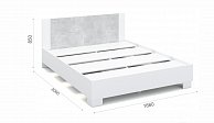 двуспальная кровать SV-мебель Аврора 160 белый, серый (ателье светлый) -