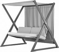 Качели садовые ПИК Сакура 004 XXL каркас - серый, тент - серый, сиденье - серый