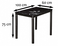 Стол обеденный Signal DAMAR 100X60  черный  (DAMARC)