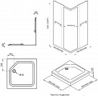 Душевой уголок Triton Вента-Блэк 100x100 (с поддоном)