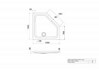Душевой поддон Triton ПД29 низкий пятиугольный 100х100 в комплекте (высота поддона 170 мм, глубина 70 мм) (Щ0000056825)