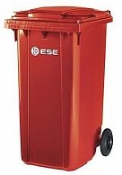 Мусорный контейнер ESE 240 л красный