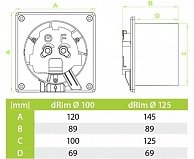 Вентилятор накладной AirRoxy dRim 100DTS-C183 белый