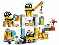 Конструктор LEGO  Duplo Town Подъемный кран и строительство   Башенный кран на стройке 10933