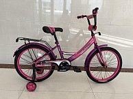 Велосипед детский Classic 20 фиолетово-розовый (щитки, багажник, звонок, приставные колесики)